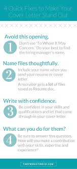 Four Quick Fixes To Make Your Cover Letter Stand Out Tk Co Cover Letter Tips Cover Letter For Resume Writing Services