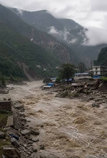 SOMETHING CATASTROPHIC CAME DOWN FROM THE HIMALAYAS Something devastating  unfolded high in the mountains. A massive surge of water, mud and debris  came tearing down through the Himalayas along the Nepal-Tibet border,