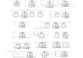 wash basins dwg, free cad blocks download