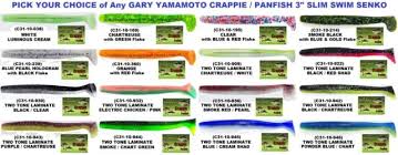 Gary Yamamoto Crappie Panfish C31 Slim Swim Senko 3 Inch Fishing Lure 10 Pack