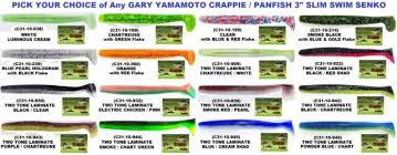 gary yamamoto crappie panfish c31 slim swim senko 3 inch fishing lure 10 pack