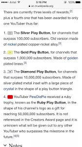 How about the following cases were you are asked to write a program that tells you the following: Do We Get A Play Button When We Reach 100 Subscribers On Youtube Where Can I Find A List Of The Play Button Awards At The Different Levels Quora