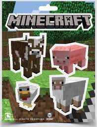 Minecraft Logo Animals Sticker Decal 5 Pcs Cow Pig Duck Sheep Official Licensed Minecraft Party Supplies Minecraft Party Minecraft Stickers