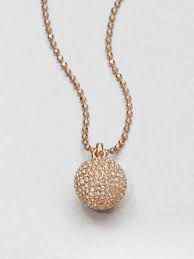 Ending friday at 6:02pm pst. Michael Kors Pave Ball Pendant Necklace Rose Gold Tone In Metallic Lyst