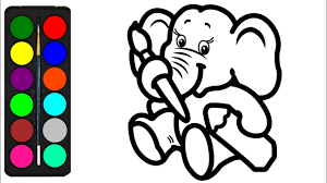 Let them change colors, mix colors, blend colors. How To Draw A Cute Elephant Coloring Pages For Kids Easy Cute Elephant Drawing For Kids Youtube