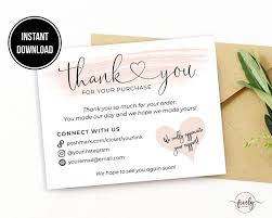Poshmark Thank You Note Template Poshmark Thank You Etsy In 2020 Printable Thank You Cards Thank You Note Template Thank You Card Design