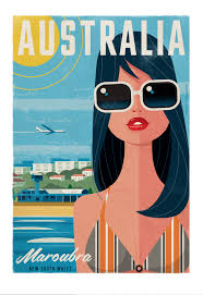 Maroubra Beach Travel Poster 70 X 100cm Available From Info Russelltate Com Russelltate Sydneyposter Austra Travel Posters Exhibition Poster Illustration