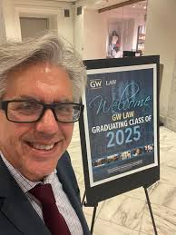 Honored and excited to be receiving the 2025 Distinguished Adjunct Faculty  Teaching Award at GW Law's graduation