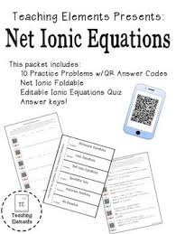Net Ionic Equations Equations High School Chemistry Ionic