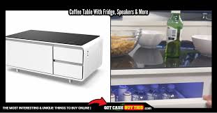 An end table is a small table placed beside a chair or at each end of a sofa. This Coffee Table Has A Drink Cooler Speakers A Charger