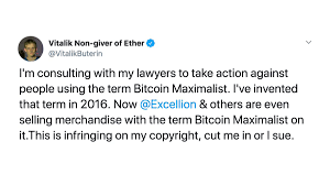 Memes are the fuel that powers the cryptoconomy. Bitcoin Meme Hub On Twitter Wow Vitalikbuterin Is Considering Legal Action Because He Invented The Term Bitcoin Maximalist And Others Are Making Money From It Https T Co 0qdofx9jff