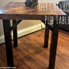 Counter height farmhouse table for four (with images) | woodworking projects diy, diy furniture plans, diy farmhouse table. Diy Chevron Pub Table Ryobi Nation Projects
