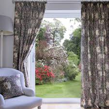 Use a tape measure, straight edge, and fabric marking pen to measure and mark the backside of the lining according to the measurements you need. William Morris Pimpernel Aubergine Lined Curtains Closs Hamlin