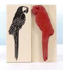 stempel stempel papagei vogel ein designerstuck von frau zwerg bei dawanda stamp parrot bird wooden stamps