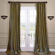 Sea Blue Thai Silk Curtain Curtains Satin Curtains Victorian Curtains