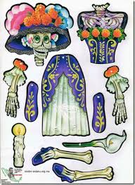 Imagenes de catrinas para colorear. La Catrina Articulada Para Imprimir Y Armar Jugar Y Colorear