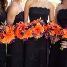 Bridesmaid Dress Idea Orange Wedding Flowers Purple Wedding Inspiration Wedding Flower Photos
