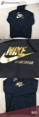 Black And Gold Nike Jacket Nike Sportswear Hoodie Jacket Sz Large Black Gold Nike Sportswear Hoodie Jacket Size Large Black Gold Mens Brand New W Hoodie Jacket Nike Sportswear Sportswear
