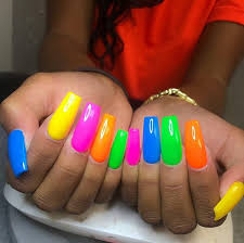 Bored with the same old french mani? Exis Official Bright Nails Rainbow Nails Bright Nail Designs