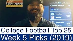 Our talented team gives you expert picks on ncaa football from opening night in august through the bowl season and cfp national championship game in january. Week 5 College Football Top 25 Picks 2019 Ncaaf Sports Predictions Vegas Odds September 28 Youtube