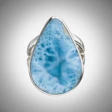 Larimar Stone Only Found In The Dominican Republic Caribbean Sky Blue With White Clouds An Ultimate Mother Larimar Stone Stones And Crystals Gemstone Rings