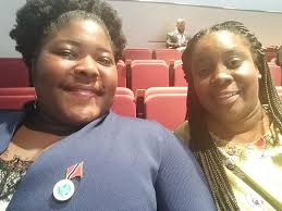 President of the Tobago Youth Council, Latoyaa Roberts along with President  of the Trinidad Youth Council, Shanice Webb attended the re-opening of the  Red House earlier today.