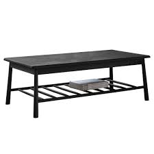 Add style to your home, with pieces that add to your decor while providing hidden storage. Black Rectangle Oak Wood Coffee Table Myhaus