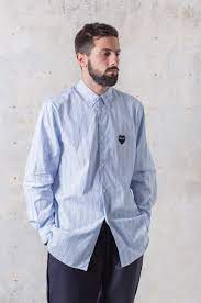 Comme Des Garcons Play Comme Des Garcons Play Black Heart L S Striped Shirt B010 Blue Rendez Vous Store