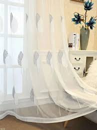 Window elements sheer wavy leaves embroidered sheer coral grommet extra wide curtain panel, 54 in. White Black Sheer Curtains Online Custom Made Sheer Linen Curtain Panels For Sale Cheery Curtains
