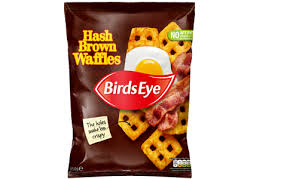 The fried egg on top isn't. Potato Waffles Birds Eye