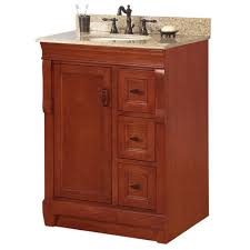 Foremost Naples 25 In W X 22 In D X 34 In H Vanity In Warm Cinnamon With Granite Vanity Top In Beige And Singl Granite Vanity Tops Vanity Marble Vanity Tops