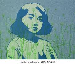 Risograph Color Blue Green Captures Essence Stock Illustration 2346470221