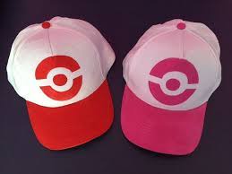Pokemon Trainer Hat Cap Pink Red Or Blue Etsy Painted Hats Pink Pokemon Trainer