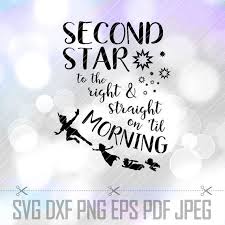 Peter Pan Quote Svg Dxf Second Star To The Right Par Cutecutsvg Svg Quotes Brush Lettering Quotes Silhouette Cameo Crafts