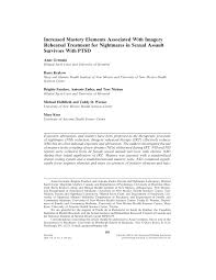 Pdf Increased Mastery Elements Associated With Imagery Rehearsal Treatment For Nightmares In Sexual Assault Survivors With Ptsd