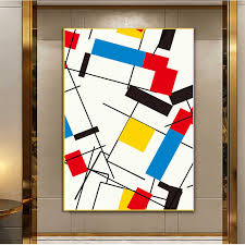 As his works matured, he painted in a spare, precise, geometric manner mostly using primary colors. Abstract Painting Grid Picture By Piet Cornelies Mondrian Modern Canvas Prints Poster Wall Art Living Room Cuadros Home Decor Painting Calligraphy Aliexpress