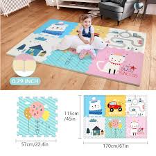Pehr magical forest round playmat. Buy Play Mat Foldable Baby Crawling Mat Non Toxic Kids Puzzle Exercise Playmat Large Waterproof Foam Floor Play Mat With Soft Interlocking Floor Tiles Reversible Playmat For Toddler Infant 67x45x0 79in Online In