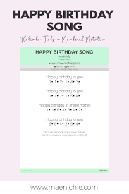Easy 17 Key Kalimba Tabs Happy Birthday Song Numbered Notation Song Notes Birthday Songs Piano Notes Songs