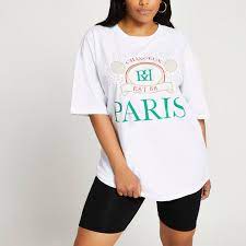 Please allow additional time for delivery. Plus White Paris Tennis Oversized T Shirt River Island