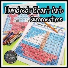 hundreds chart art summertime mystery picture