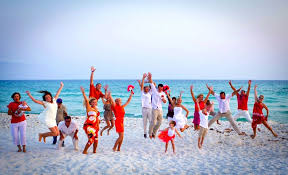 Jumping Guests Beach Wedding Panama City Beach Beach Wedding Photos Florida Beach Wedding Beach Wedding