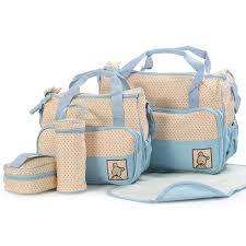 5 Pieces Set Of Baby Diaper Bag Multi Function Suitable For Mother Baby Bottle Holder Mother Mother Microphone Cart Pregnant W Diaper Bags Aliexpress