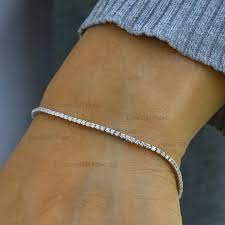 Real Si Clarity G H Color 2 Mm Diamond Tennis Bracelet Solid Etsy In 2021 Tennis Bracelet Diamond Hand Necklace Gold Bracelet Wedding