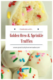 Golden Oreo Sprinkle Truffles Recipe Oreo Dessert Oreo Truffles Truffles