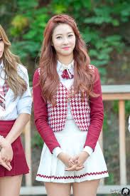 Skirt set halter top mini skirt criss cross details mesh details stretch . Bestie Dahye Besties Kpop Hair South Korean Girls