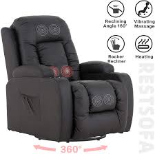 Massage chairs living room furniture : Mecor Massage Recliner Chair Pu Leather Rocker With Heat 360 Degree Swivel Single Sofa Seat Ergonomic Lounge With Cup Holders Side Pockets Remote Control For Living Room Walmart Com Walmart Com