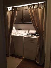 They look delicate and they also give the room a bright and inviting look. 75 Super Easy Ways To Organize Your Entire Home Vintage Laundry Room Decor Vintage Laundry Room Laundry Room Curtains