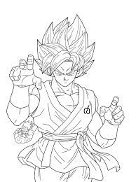 Therapeutic effects of coloring pages. Songoku Super Saiyajin Blue Dragon Ball Z Kids Coloring Pages