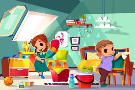 A sister is someone who loves you from the heart. Free Vector Brother And Sister Cleaning In Kids Bedroom Cartoon Illustration With Boy And Girl Characters