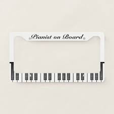 piano keyboard design license plate frame zazzle com in 2020 license plate frames plate frames license plate pinterest